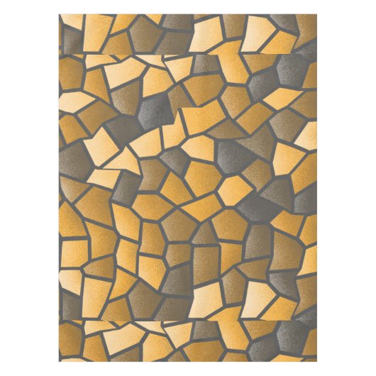 Bruin en Goud Mozaïek Tafelkleed (Voorkant)