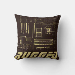 bruin en goud RUGGED GEEK Motherboard Tech Kussen