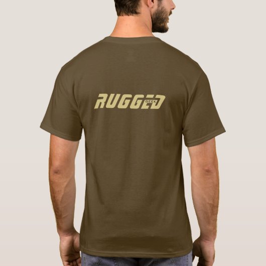 bruin en goud RUGGED GEEK Motherboard Tech T-shirt (Achterkant)
