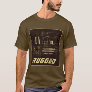 bruin en goud RUGGED GEEK Motherboard Tech T-shirt