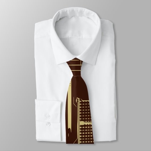 bruin en goud Tech | Moederbord | Circuit Board Stropdas (Gebonden)