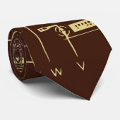 bruin en goud Tech | Moederbord | Circuit Board Stropdas (Opgerold)