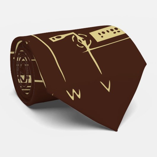 bruin en goud Tech | Moederbord | Circuit Board Stropdas (Opgerold)