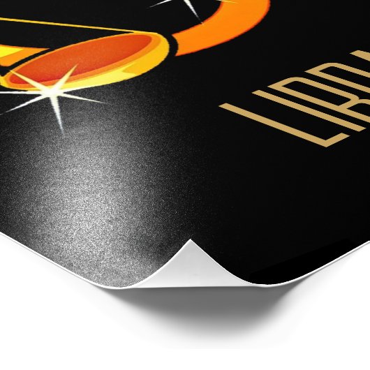 Bruin en goud Weegschaal sterrenbeeld zwart Foto Afdruk (Hoek)