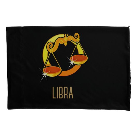 Bruin en goud Weegschaal sterrenbeeld zwart Kussensloop (Voorkant)