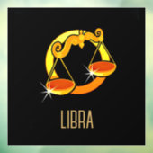 Bruin en goud Weegschaal sterrenbeeld zwart Raamsticker (Vel 3)