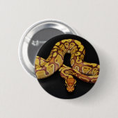 Bruin en goudbal Python Ronde Button 5,7 Cm (Voorkant /achterkant)