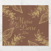 Bruin- en goudbladerbladeren bier etiket (Enkel label)