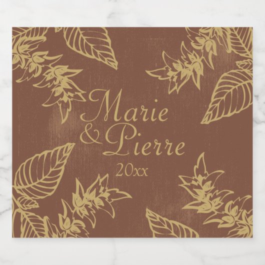 Bruin- en goudbladerbladeren bier etiket (Enkel label)