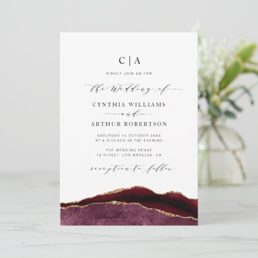 bruin en goudbruin huwelijk kaart (Staand voorkant)