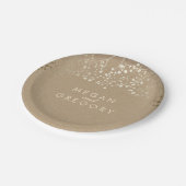 Bruin en gouden babybruid papieren bordje (Gekanteld)