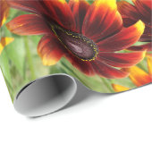 Bruin en Gouden Bloem Glanzend Verpakkend Document Cadeaupapier (Rol Hoek)