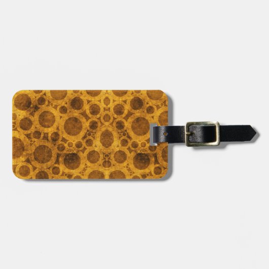 Bruin en gouden steampunk Bagagelabel (Voorkant horizontaal)