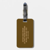 Bruin en gouden steampunk Bagagelabel (Achterkant verticaal)