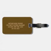 Bruin en gouden steampunk Bagagelabel (Achterkant horizontaal)