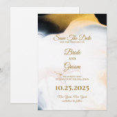 Bruin en gouden Waterverf Sla de datumkaart op Kaart (Voorkant / Achterkant)