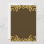 Bruin- en goudhonk Elegant Wedding Kaart (Achterkant)