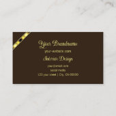 Bruin en goudkleurig decor met fotogepatterde brie visitekaartje (Achterkant)