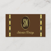 Bruin en goudkleurig decor met Monogram Profession Visitekaartje (Voorkant)