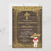 Bruin- en goudMexicaanse charro-baptisme en derde Kaart (Voorkant)