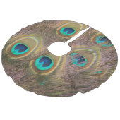 Bruin en goudpacock imitatie linnen kerstboom kleed (Gekanteld)