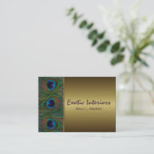 Bruin en goudpacock Visitekaartje (Staand voorkant)