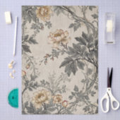 Bruin en grijs bloemmotief ontwerp tissuepapier (Craft)