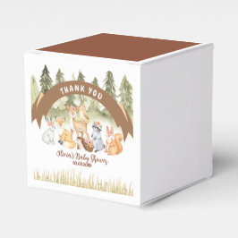 Bruin en groen bosdieren Baby shower Bedankdoosjes