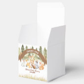 Bruin en groen bosdieren Baby shower Bedankdoosjes (Geopend)
