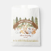 Bruin en groen bosdieren Baby shower Bedankzakje (Voorkant)