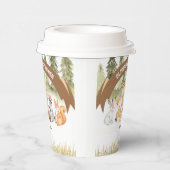 Bruin en groen bosdieren Baby shower Papieren Bekers (Rechts)