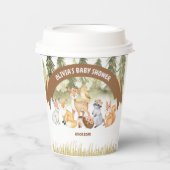 Bruin en groen bosdieren Baby shower Papieren Bekers (Voorkant)