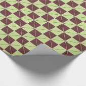 Bruin en Groen Geo Plaid Cadeaupapier (Hoek)
