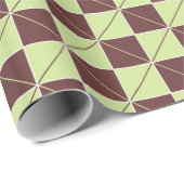 Bruin en Groen Geo Plaid Cadeaupapier (Rol Hoek)