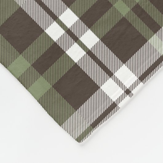 Bruin en groen geplatte rugleuning fleece deken (Hoek)