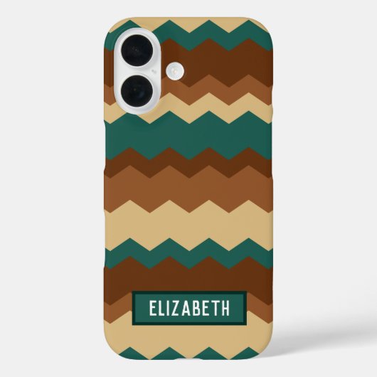 Bruin en groen najaar Geometric Zig Zag Case-Mate iPhone Case (Achterkant)