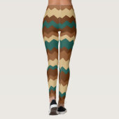 Bruin en groen najaar Zigzag Stripe Leggings (Achterkant)