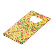 Bruin en groen patroon creditkaart flessenopener (Achterkant Gekanteld)