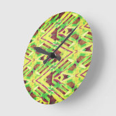 Bruin en groen patroon ronde klok (Hoek)