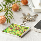 Bruin en groen patroon sleutelhanger (Zijkant)