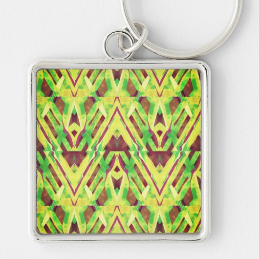 Bruin en groen patroon sleutelhanger (Voorkant)