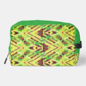Bruin en groen patroon toilettasje (Achterkant)
