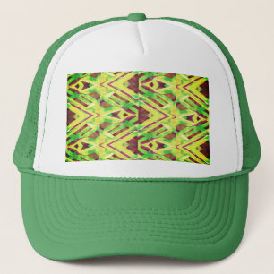 Bruin en groen patroon trucker pet