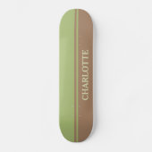 Bruin en groen persoonlijk skateboard (Voorkant)