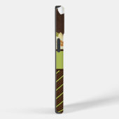 Bruin en groene  bloemen telefoontas Case-Mate iPhone case (Achterkant / Rechts)