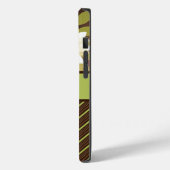 Bruin en groene  bloemen telefoontas Case-Mate iPhone case (Achterkant / Links)