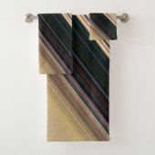 Bruin en groene streep bad handdoek (Insitu)