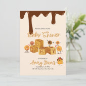 Bruin en honing Chocolade Dessert Baby shower Kaart (Staand voorkant)