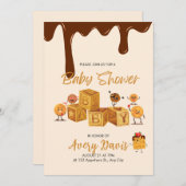 Bruin en honing Chocolade Dessert Baby shower Kaart (Voorkant / Achterkant)