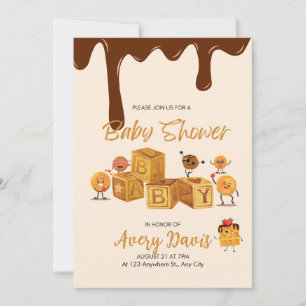 Bruin en honing Chocolade Dessert Baby shower Kaart